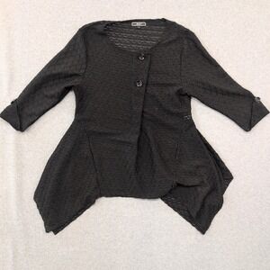 Z Cam‎ Black Textured Flair Hem Jacket Womens XL